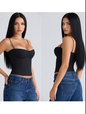HOUSE OF CB 'Samaria' Stretch Cupped Corset Top/ Small (Plus) US4-6 $119